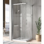 Mampara angular 2 puertas 1 plegable y 1 corredera decorado TR705+ TR707 Kassandra